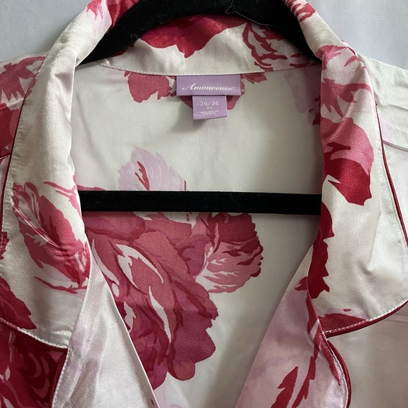 Amoureuse Plus Size 3X Floral 2 Piece Pajama Intimate Sleep Wear Red Women - Picture 12 of 12